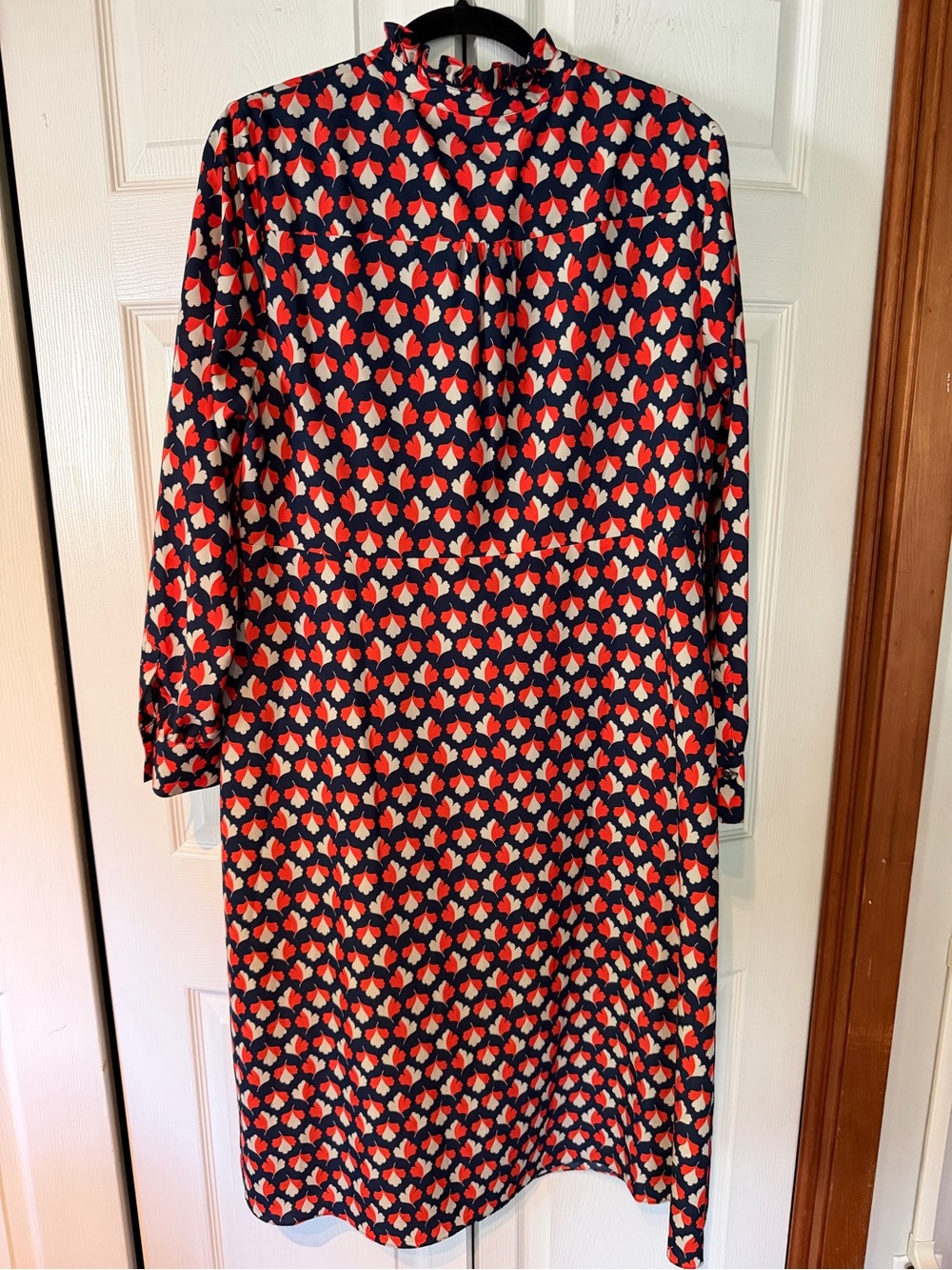 Boden Navy, Red and White Maxi Dress with Heart Print - Picture 3 of 7